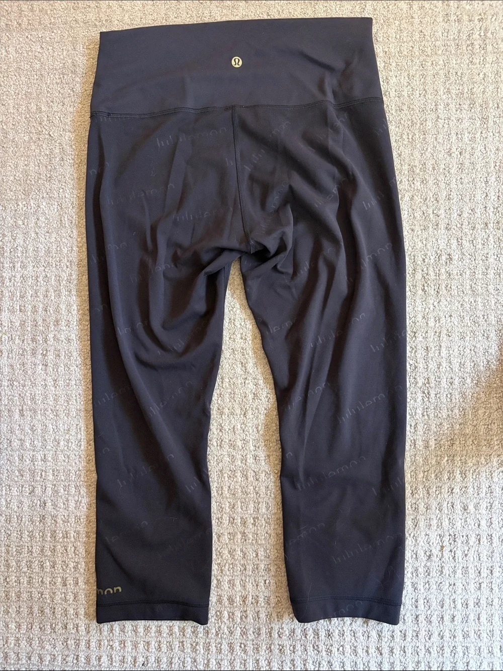 lululemon athletica Black Leggings brand name printed on leggings
